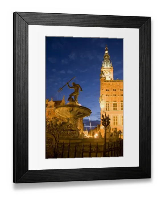 Framed Print : Europe, Poland, Gdansk. Neptune statue in fountain Framed Print : Europe, Poland, Gdansk. Neptune statue in fountain