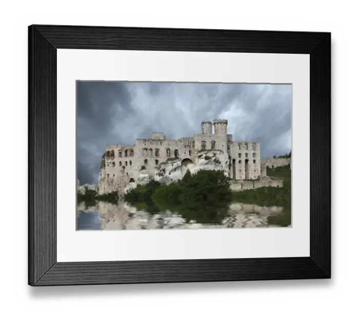 Framed Print : Europe, Poland. Composite of Ogrodzieniec Castle