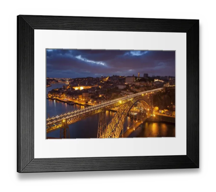 Framed Print : Europe, Portugal, Porto. Dom Luis I Bridge lit at night Framed Print : Europe, Portugal, Porto. Dom Luis I Bridge lit at night