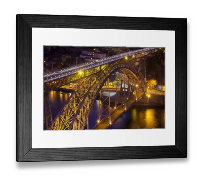 Framed Print : Europe, Portugal, Porto. Dom Luis I Bridge lit at night Framed Print : Europe, Portugal, Porto. Dom Luis I Bridge lit at night