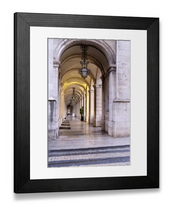 Framed Print : Portugal, Lisbon. Arched passsageway near Rua Augusta Arch Framed Print : Portugal, Lisbon. Arched passsageway near Rua Augusta Arch