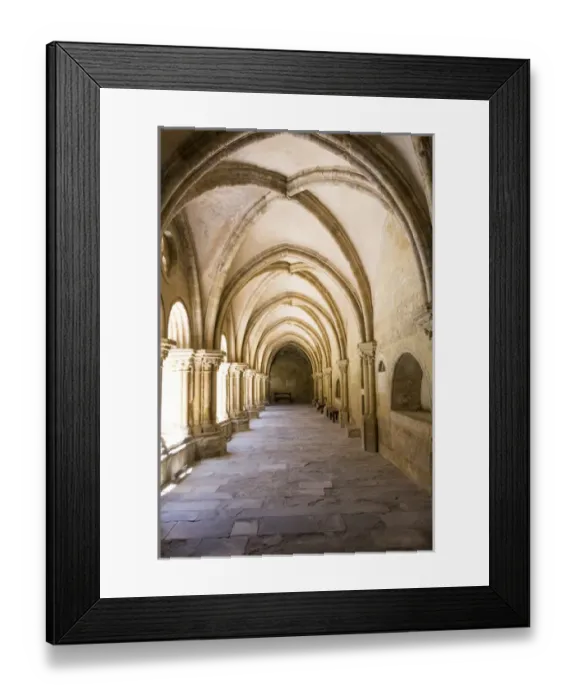 Framed Print : Portugal, Coimbra. Old Cathedral cloister. Archways, walking paths, courtyard Framed Print : Portugal, Coimbra. Old Cathedral cloister. Archways, walking paths, courtyard