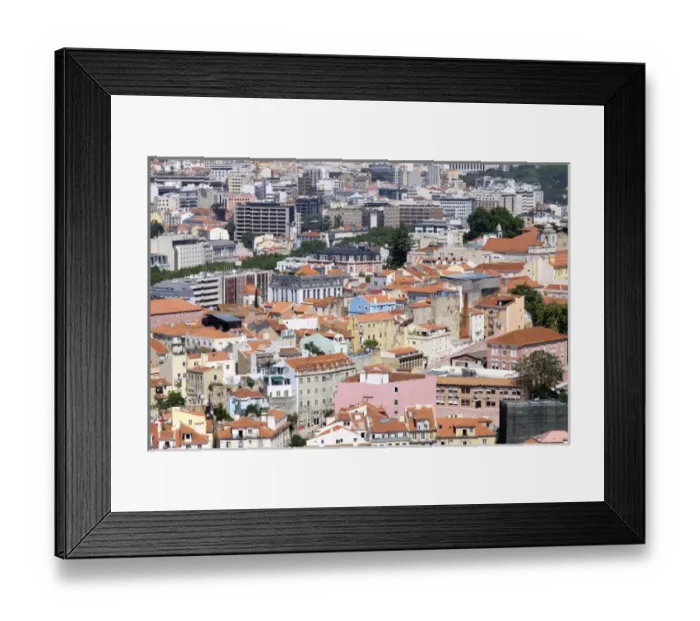 Framed Print : Europe, Portugal, Lisbon. Street scenes as seen from the walls of the Sao Jorge Castle Framed Print : Europe, Portugal, Lisbon. Street scenes as seen from the walls of the Sao Jorge Castle