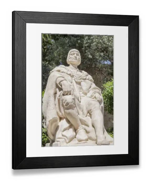 Framed Print : Europe, Portugal, Lisbon. King Manuel I at Sao Jorge Castle, a Moorish castle Framed Print : Europe, Portugal, Lisbon. King Manuel I at Sao Jorge Castle, a Moorish castle
