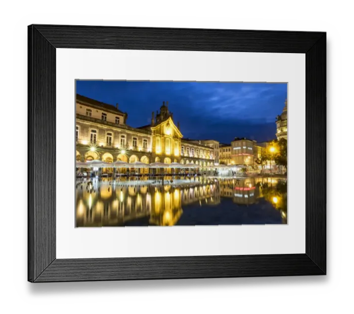 Framed Print : Portugal, Minho Province, Braga. Urban area extends from the Cavado River to the Este River
