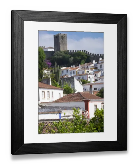 Framed Print : Europe, Portugal, Obidos. Ancient city wall, medieval structure encirles historic Obidos Framed Print : Europe, Portugal, Obidos. Ancient city wall, medieval structure encirles historic Obidos