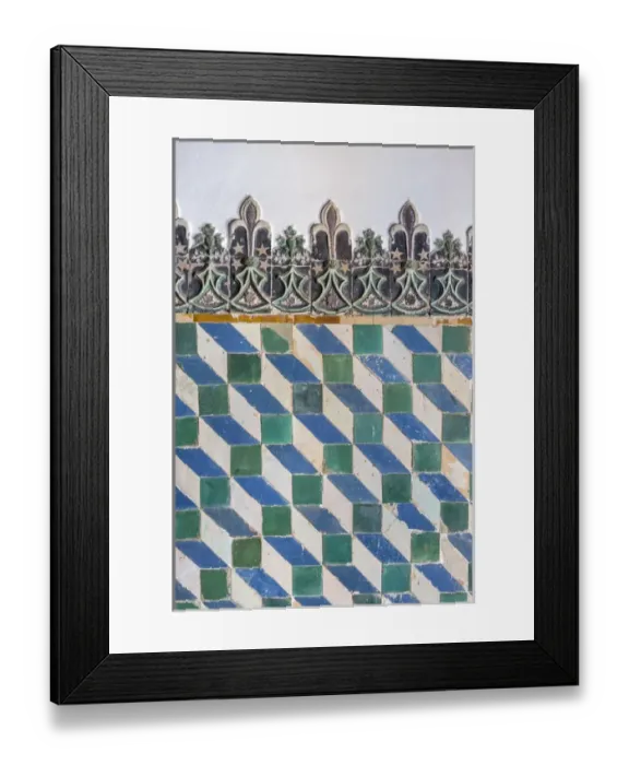 Framed Print : Europe, Portugal, Sintra, Sintra National Palace, geometric ceramic tile mural Framed Print : Europe, Portugal, Sintra, Sintra National Palace, geometric ceramic tile mural