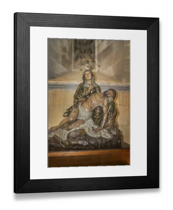 Framed Print : Europe, Portugal, Lisbon, Pieta in interior of Lisbon Cathedral