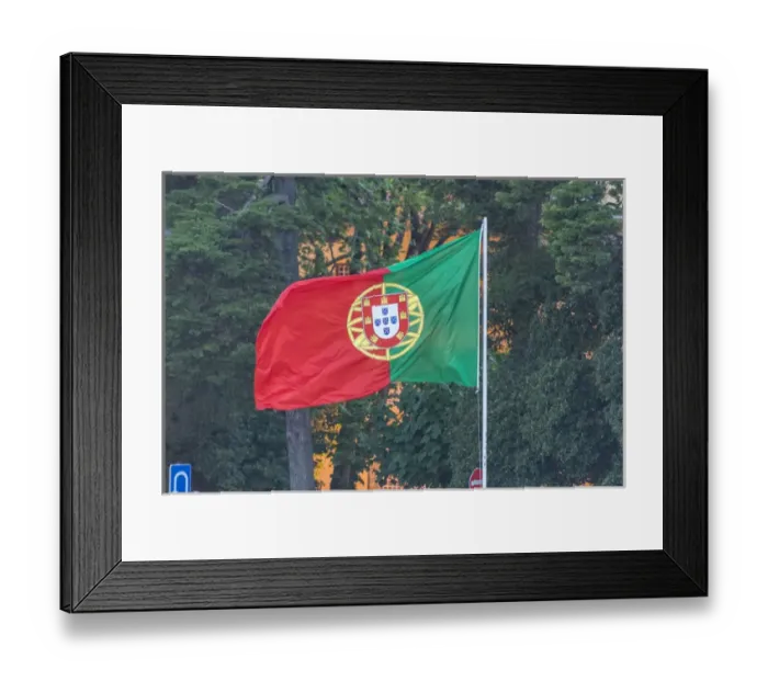 Framed Print : Europe, Portugal, Cascais, Portuguese flag Framed Print : Europe, Portugal, Cascais, Portuguese flag