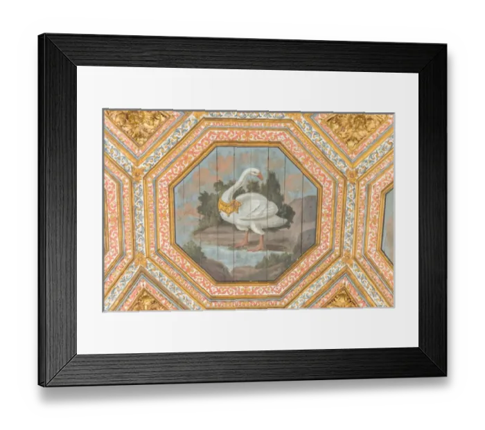 Framed Print : Europe, Portugal, Sintra, Sintra National Palace, Swan Hall ceiling