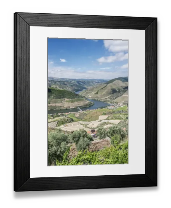 Framed Print : Portugal, Douro Valley, Douro River and Hillside Vineyards Framed Print : Portugal, Douro Valley, Douro River and Hillside Vineyards