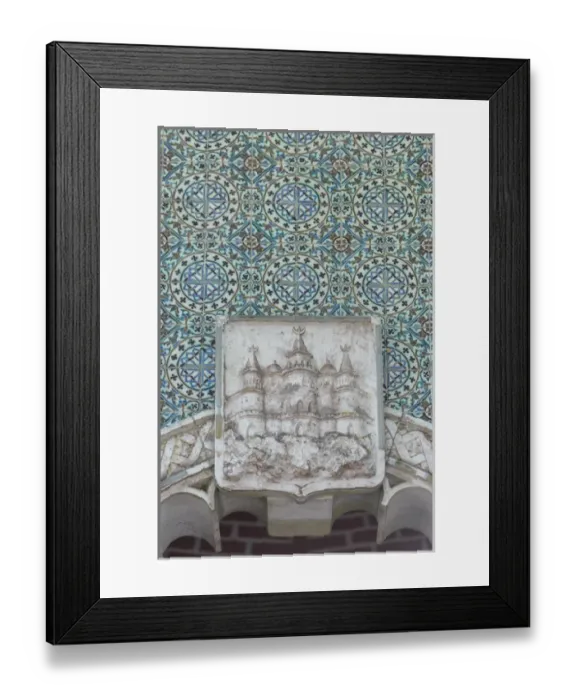 Framed Print : Europe, Portugal, Sintra, natural water spring surrounded by decorative tile Framed Print : Europe, Portugal, Sintra, natural water spring surrounded by decorative tile