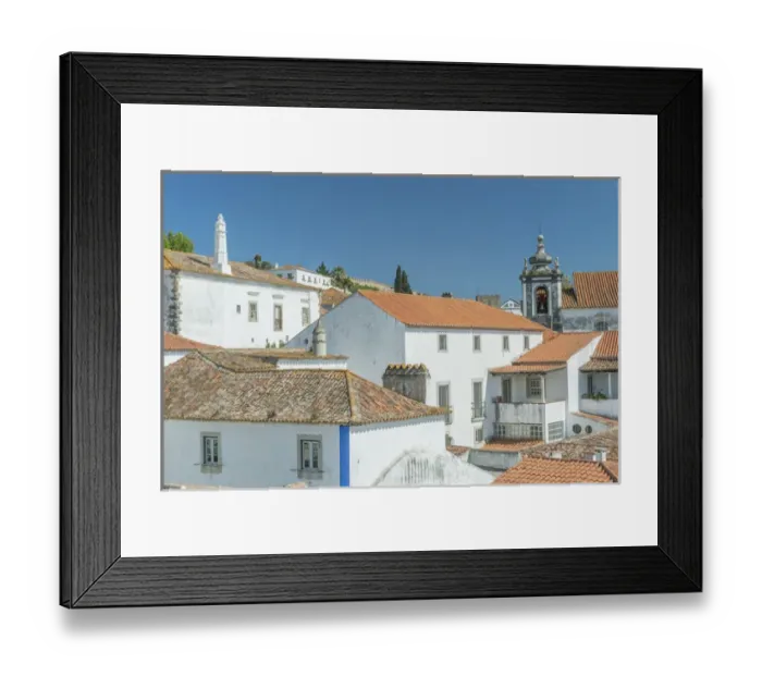 Framed Print : Portugal, Obidos, Looking Down on the Historic Center from the City Wall Framed Print : Portugal, Obidos, Looking Down on the Historic Center from the City Wall