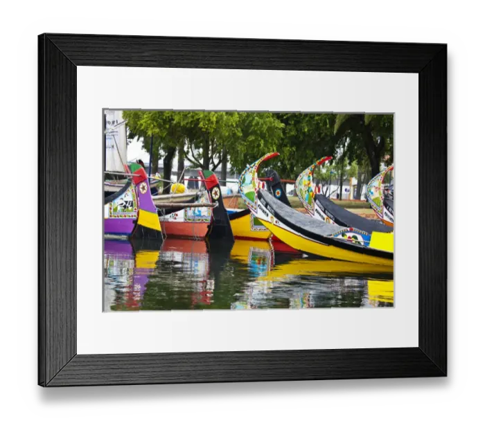 Framed Print : Europe; Portugal; Averio; Moliceiro Boats Along the main canal of Averio With Night Lights Framed Print : Europe; Portugal; Averio; Moliceiro Boats Along the main canal of Averio With Night Lights