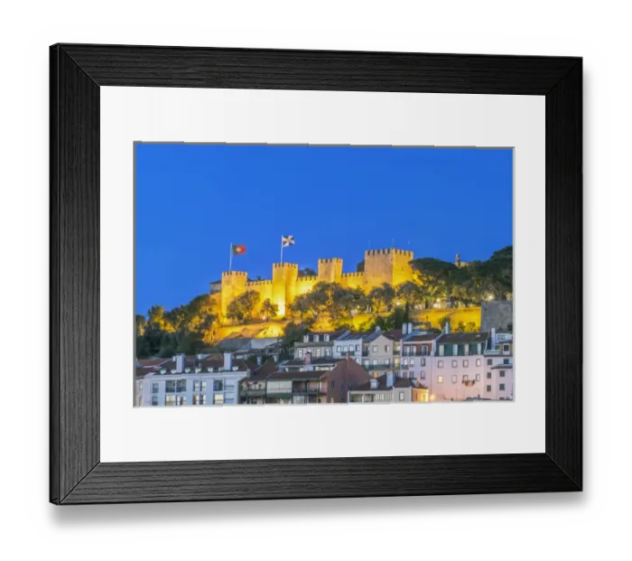 Framed Print : Portugal, Lisbon, Sao Jorge Castle at Dusk Framed Print : Portugal, Lisbon, Sao Jorge Castle at Dusk
