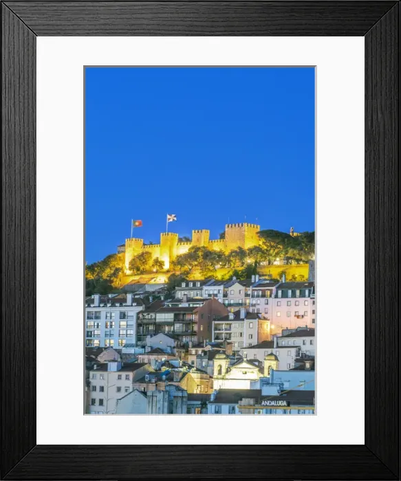Framed Print : Portugal, Lisbon, Sao Jorge Castle at Dusk Framed Print : Portugal, Lisbon, Sao Jorge Castle at Dusk