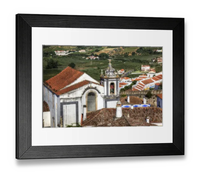 Framed Print : Europe; Portugal; Obidos; Street just outside of the Old Walls of Town Framed Print : Europe; Portugal; Obidos; Street just outside of the Old Walls of Town