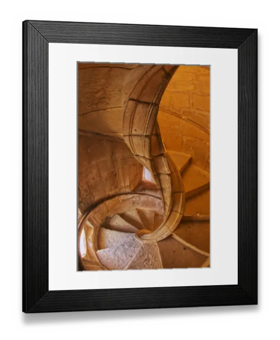 Framed Print : Europe; Portugal; Tomar; Spiral Stone Staircase in Convento de Cristo Framed Print : Europe; Portugal; Tomar; Spiral Stone Staircase in Convento de Cristo
