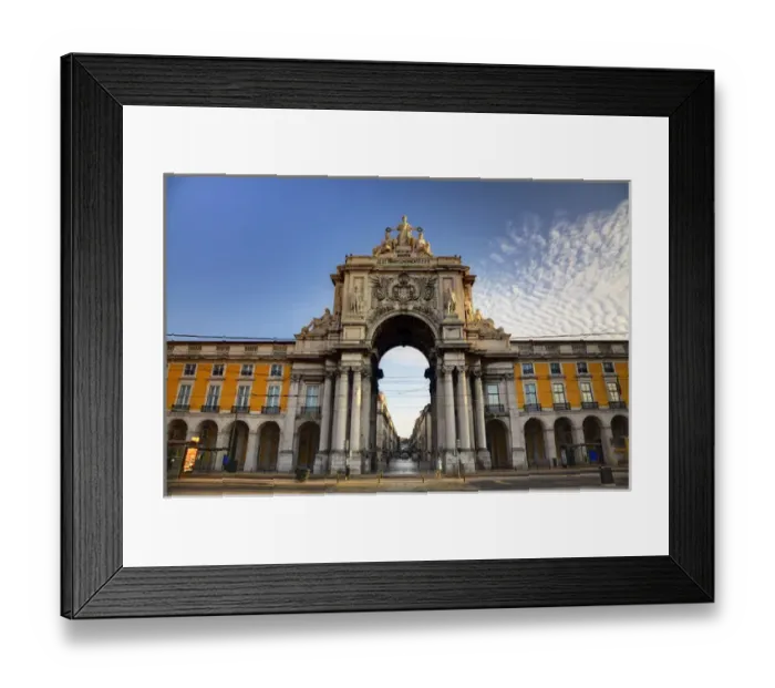 Framed Print : Europe; Portugal; Lisbon; Rua Augusta; Square surrounded by Government Buildings, Commerce Framed Print : Europe; Portugal; Lisbon; Rua Augusta; Square surrounded by Government Buildings, Commerce