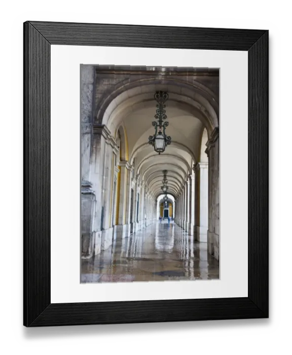 Framed Print : Europe; Portugal, Lisbon. Columns of the Arcade of Commerce Square with reflections Framed Print : Europe; Portugal, Lisbon. Columns of the Arcade of Commerce Square with reflections