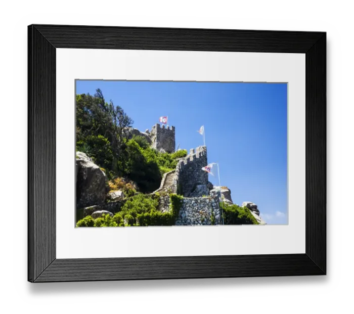 Framed Print : Europe; Portugal; Sintra; Castelo dos Mouros and Quinta da Regaleira Hike along wall Framed Print : Europe; Portugal; Sintra; Castelo dos Mouros and Quinta da Regaleira Hike along wall