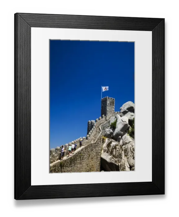 Framed Print : Europe; Portugal; Sintra; Castelo dos Mouros and Quinta da Regaleira Hike along wall Framed Print : Europe; Portugal; Sintra; Castelo dos Mouros and Quinta da Regaleira Hike along wall