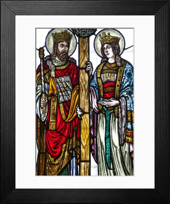 Framed Print : Romania, Transylvania, Targu Mures, Greco-Catholic Cathedral, stained glass window with king Framed Print : Romania, Transylvania, Targu Mures, Greco-Catholic Cathedral, stained glass window with king