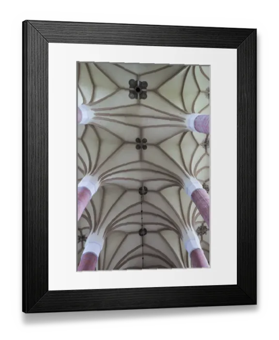 Framed Print : Romania, Transylvania, Bistrita, Evangelical Church, built 14th-century, interior ceiling
