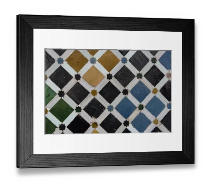 Framed Print : Granada Spain Alhambra Gardens of the Generalife close up detail of architecture in Nasrid Palace Framed Print : Granada Spain Alhambra Gardens of the Generalife close up detail of architecture in Nasrid Palace