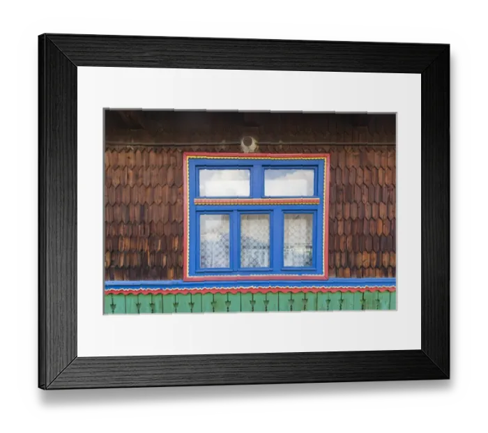 Framed Print : Romania, Maramures Region, Sapanta, detail of traditional house Framed Print : Romania, Maramures Region, Sapanta, detail of traditional house