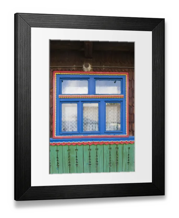 Framed Print : Romania, Maramures Region, Sapanta, detail of traditional house