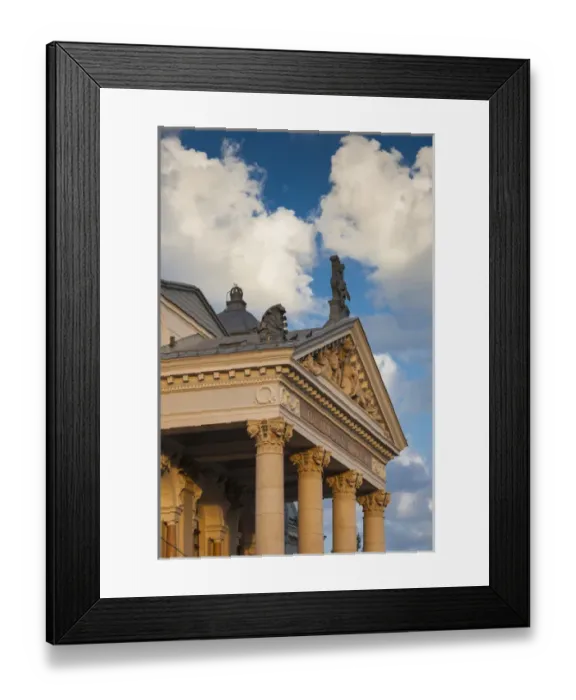 Framed Print : Romania, Moldovia Region, Iasi, Vasile Alecsandri National Theater, exterior, sunset