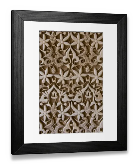 Framed Print : Granada Spain Alhambra Gardens of the Generalife close up detail of architecture in Nasrid Palace Framed Print : Granada Spain Alhambra Gardens of the Generalife close up detail of architecture in Nasrid Palace