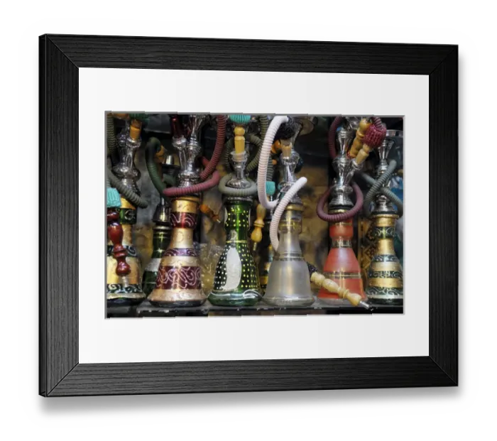 Framed Print : Spain, Andalusia, Granada. Moroccan hookahs for sale in a small shop Framed Print : Spain, Andalusia, Granada. Moroccan hookahs for sale in a small shop
