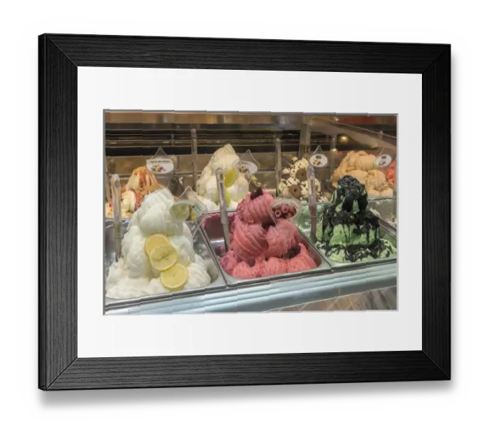 Framed Print : Europe, Spain, Barcelona, gelato Framed Print : Europe, Spain, Barcelona, gelato