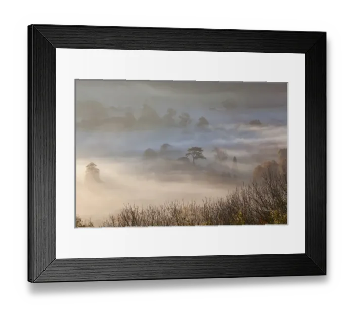 Framed Print : Misty autumn morning, Uley, Gloucestershire, England, UK Framed Print : Misty autumn morning, Uley, Gloucestershire, England, UK
