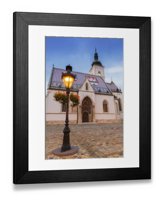 Framed Print : Evening light on Saint Marks Church in old town Gradec, Zagreb, Croatia Framed Print : Evening light on Saint Marks Church in old town Gradec, Zagreb, Croatia
