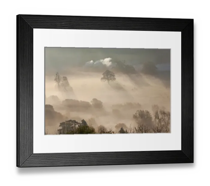 Framed Print : Misty autumn morning, Uley, Gloucestershire, UK