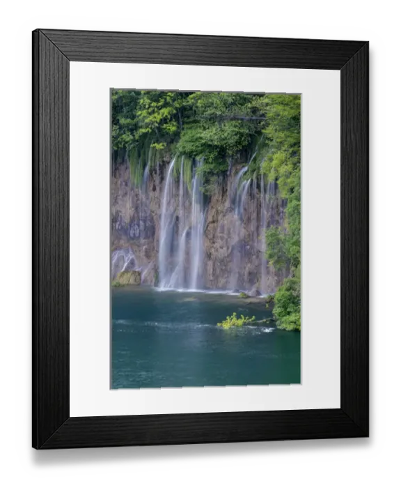 Framed Print : Croatia, Plitvice Lakes National Park, Waterfall