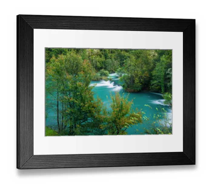 Framed Print : Cascades and fall color along the Mreanica River, Croatia Framed Print : Cascades and fall color along the Mreanica River, Croatia