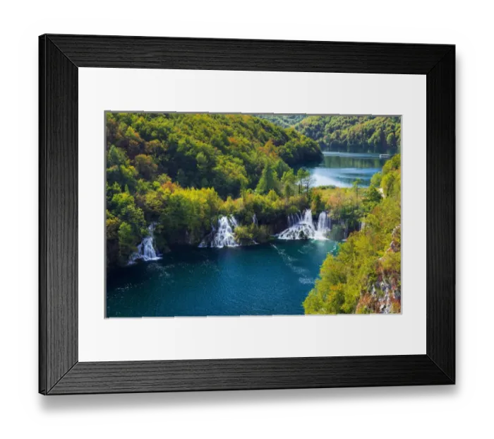 Framed Print : Lake Kozjak and travertine cascades on the Korana River, Plitvice Lakes National Park Framed Print : Lake Kozjak and travertine cascades on the Korana River, Plitvice Lakes National Park