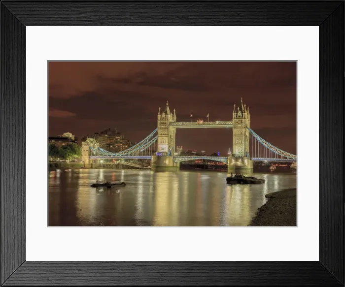 Framed Print : RM. Tower Bridge by night. London. England Framed Print : RM. Tower Bridge by night. London. England