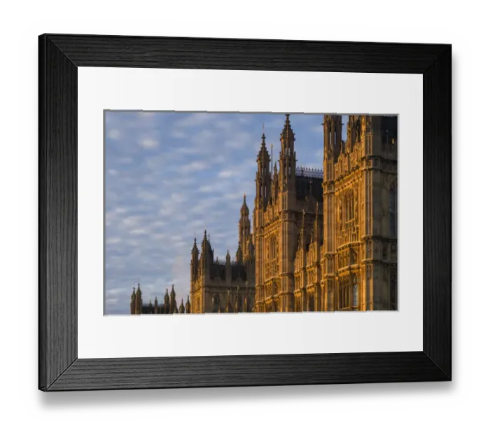Framed Print : England, London, Victoria Embankment, Parliament, detail, dawn Framed Print : England, London, Victoria Embankment, Parliament, detail, dawn