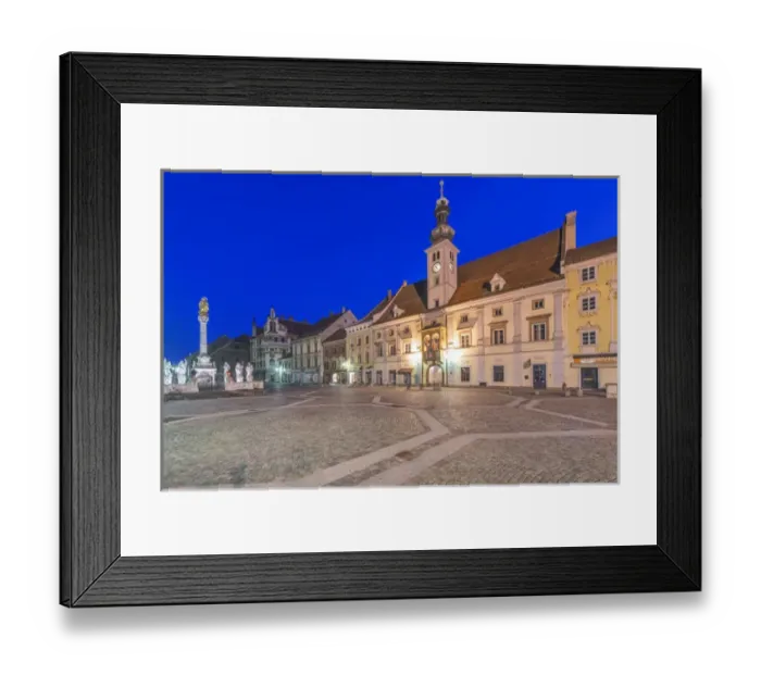 Framed Print : Slovenia, Maribor, Maribor Town Hall Square at Dawn Framed Print : Slovenia, Maribor, Maribor Town Hall Square at Dawn