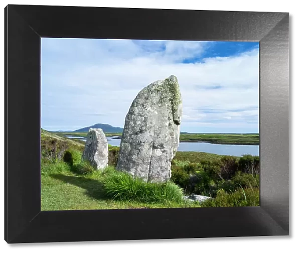 Pobull Fhinn Standing Stones on North Uist in the Outer Hebrides. Europe, Scotland, June
