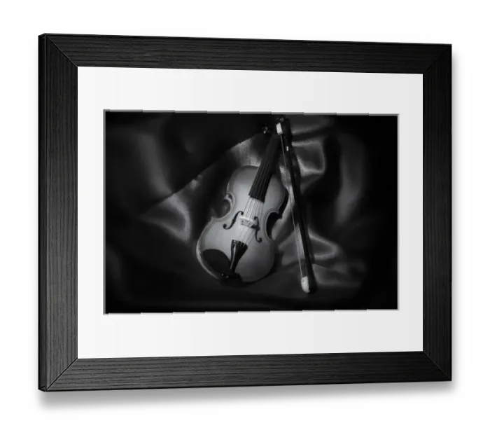 Framed Print : A still life black and white image of a vioin Framed Print : A still life black and white image of a vioin
