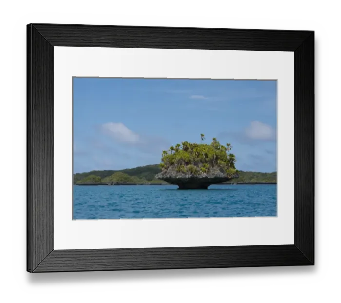 Framed Print : Fiji, Southern Lau Group, Island of Fulanga. Lagoon inside volcanic caldera. Mushroom islets