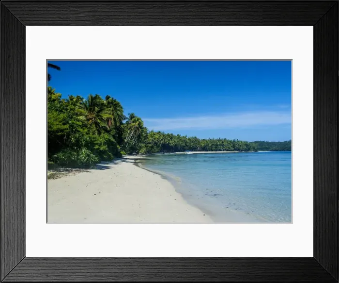 Framed Print : White sand beach and turquoise water at the Nanuya Lailai island, the blue lagoon Framed Print : White sand beach and turquoise water at the Nanuya Lailai island, the blue lagoon
