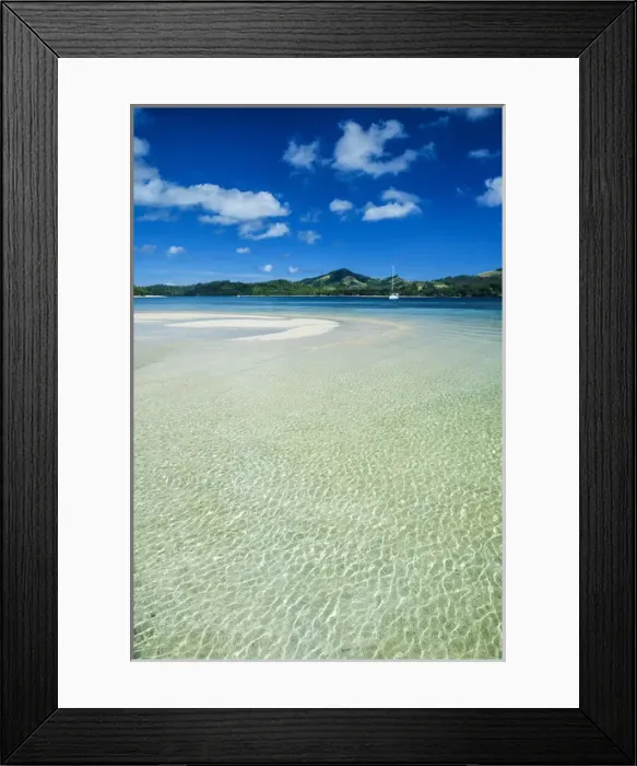 Framed Print : Turquoise water at the Nanuya Lailai island, the blue lagoon, Yasawas, Fiji, South Framed Print : Turquoise water at the Nanuya Lailai island, the blue lagoon, Yasawas, Fiji, South