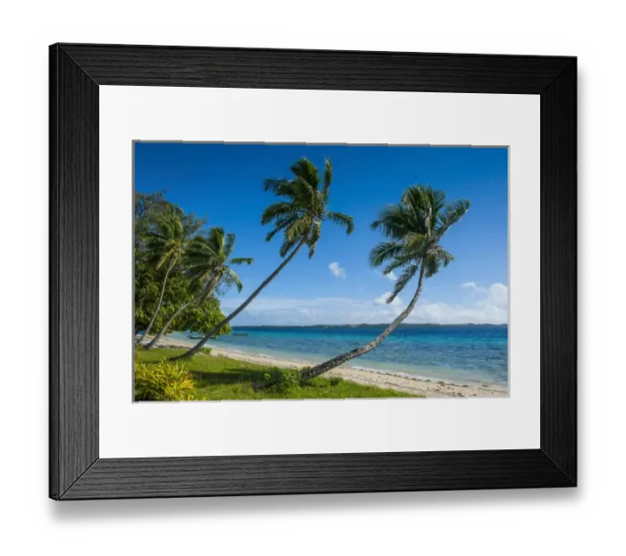 Framed Print : Palm fringed white sand beach on an islet of Vavaa'u, Vavau islands, Tonga, South Pacific Framed Print : Palm fringed white sand beach on an islet of Vavaa'u, Vavau islands, Tonga, South Pacific